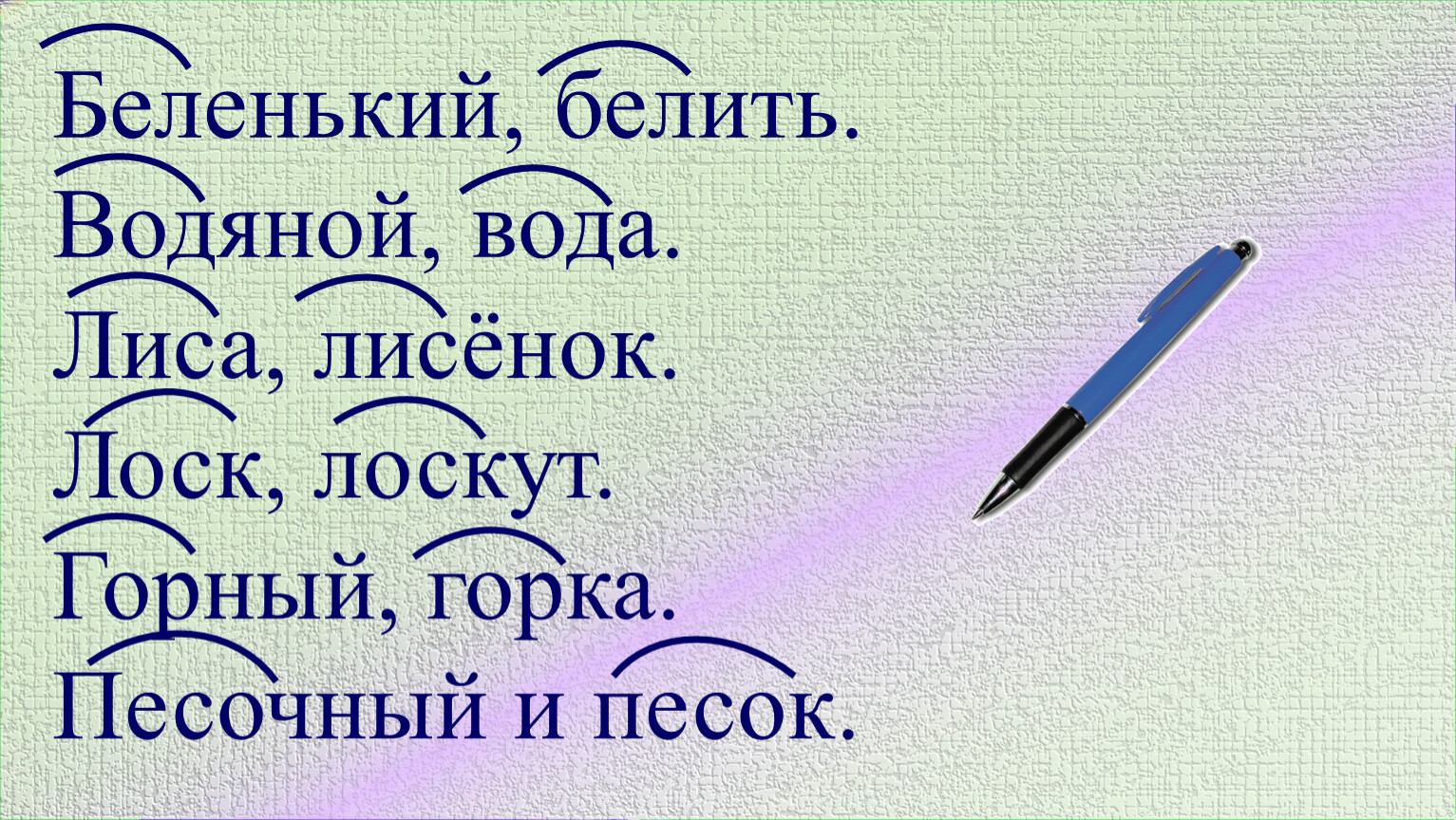 Белить корень слова. Беленький корень. Корень белить. 2 Класс русский язык корень ручка. Предложение со словам белить.