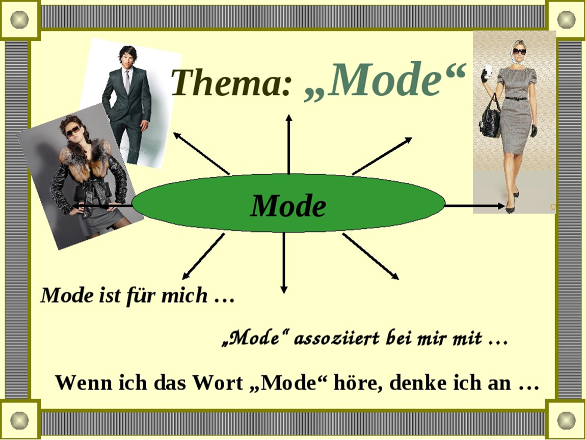 Презентация по немецкому языку на тему "Мода" (9 класс) 