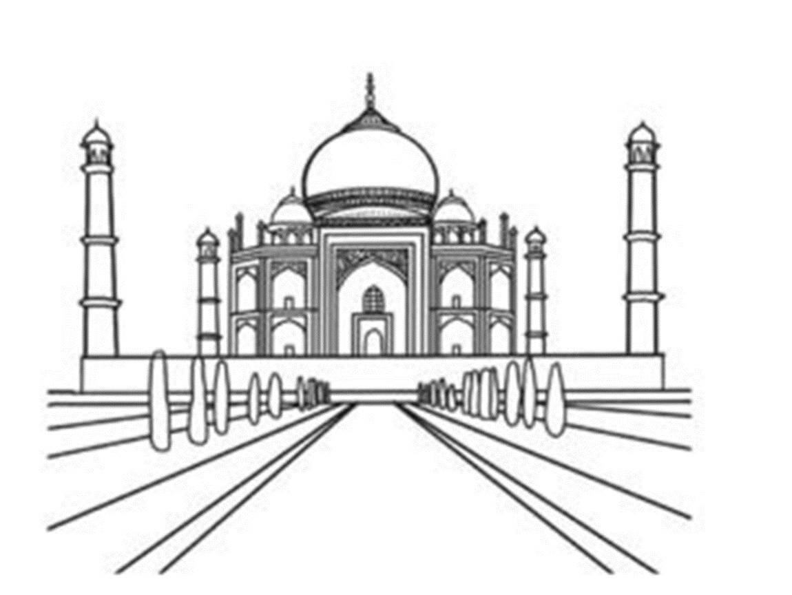 Тадж-Махал Индия раскраска