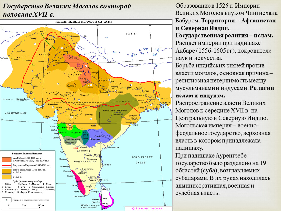 Индийская империя карта