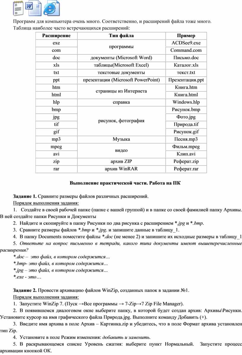 Какая информация хранится в оглавлении архивного файла