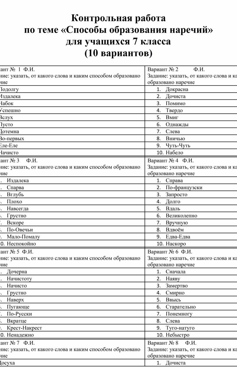 Контрольная работа по теме Методы обучения