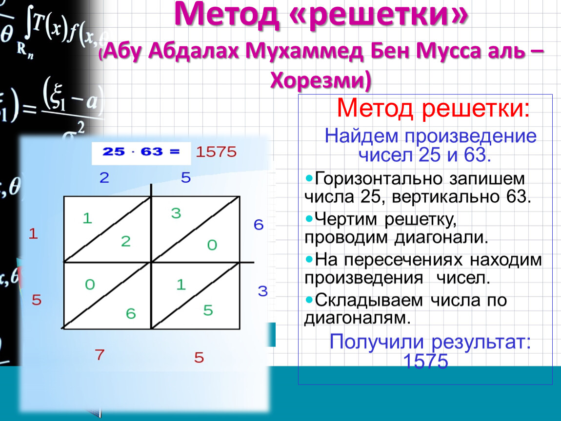 Приемы быстрого счета