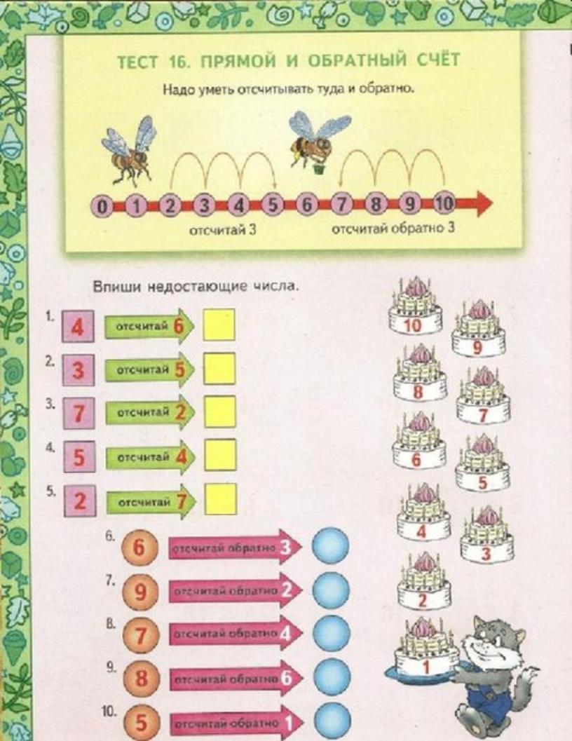 Считай обратно. Прямой и обратный счет. Тест прямой и обратный счет. Математика обратный счет. Математика тесты садика.