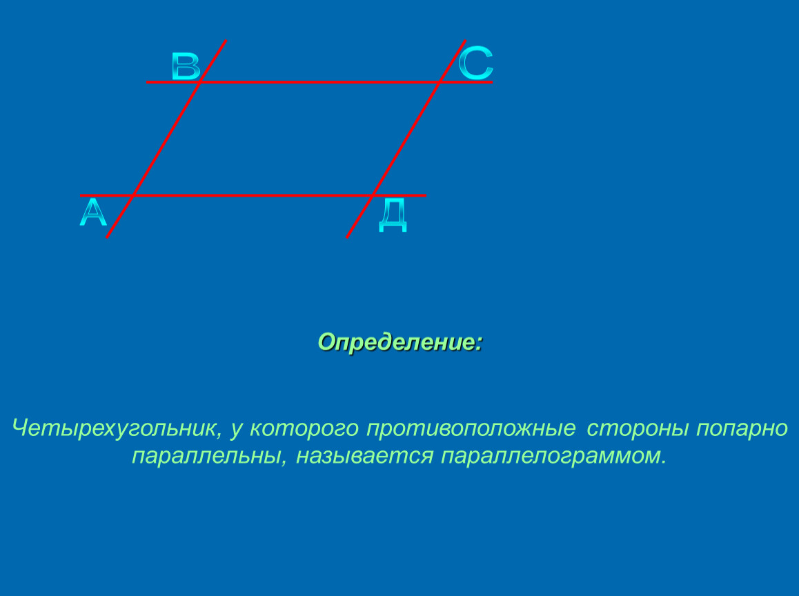 Четырехугольник у которого противоположные стороны параллельны называется. Четырехугольник у которого противоположные стороны. Противоположный четырехугольник. Противоположные стороны четырехугольника. Четырехугольник у которого противоположные стороны параллельны.