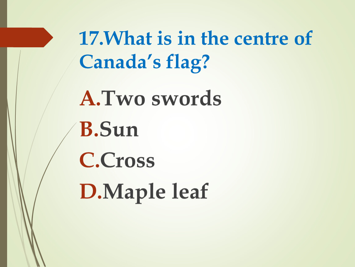 What is in the centre of Canada’s flag?
