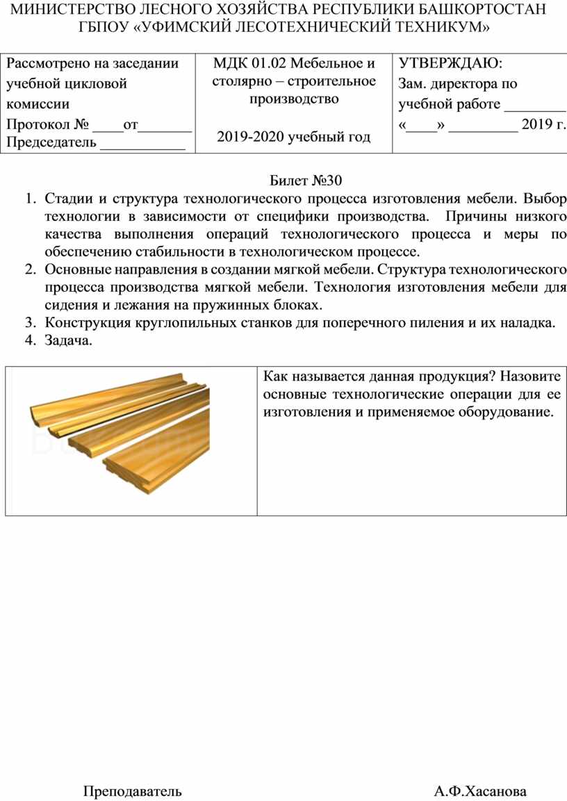 Назовите основные материалы применяемые в производстве мебели