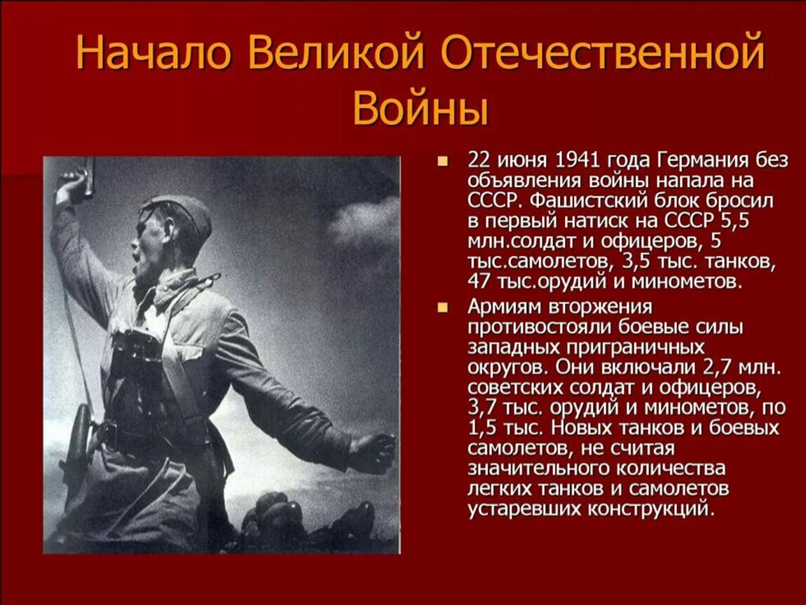 Года второго июня его величество. Начало Великой Отечественной войны 1941-1945. Сообщение о Великой Отечественной войне.