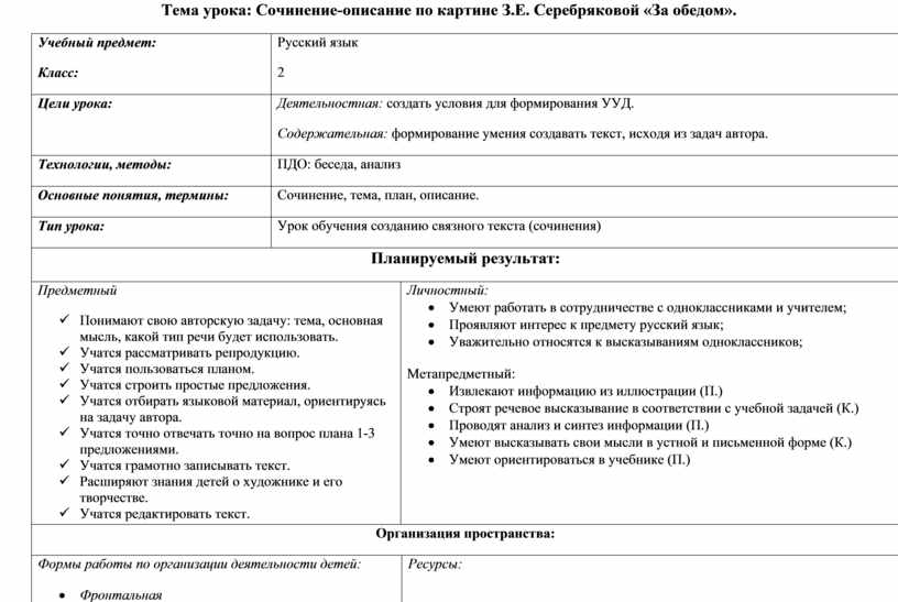 Описание одноклассника 6 класс