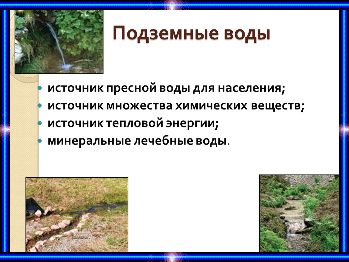 Подземный полезен. Подземные источники водоснабжения. Роль подземных вод в природе. Значение подземных вод для человека. Роль грунтовых вод.