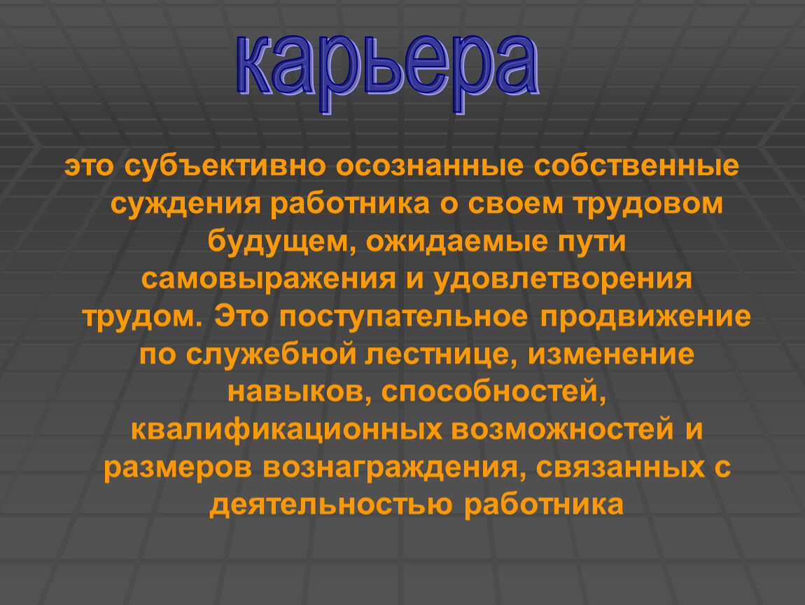 Управление карьерой работника. Собственные суждения. Субъективно это. Управление карьерой. Субъективно осознаваемая измененность я.