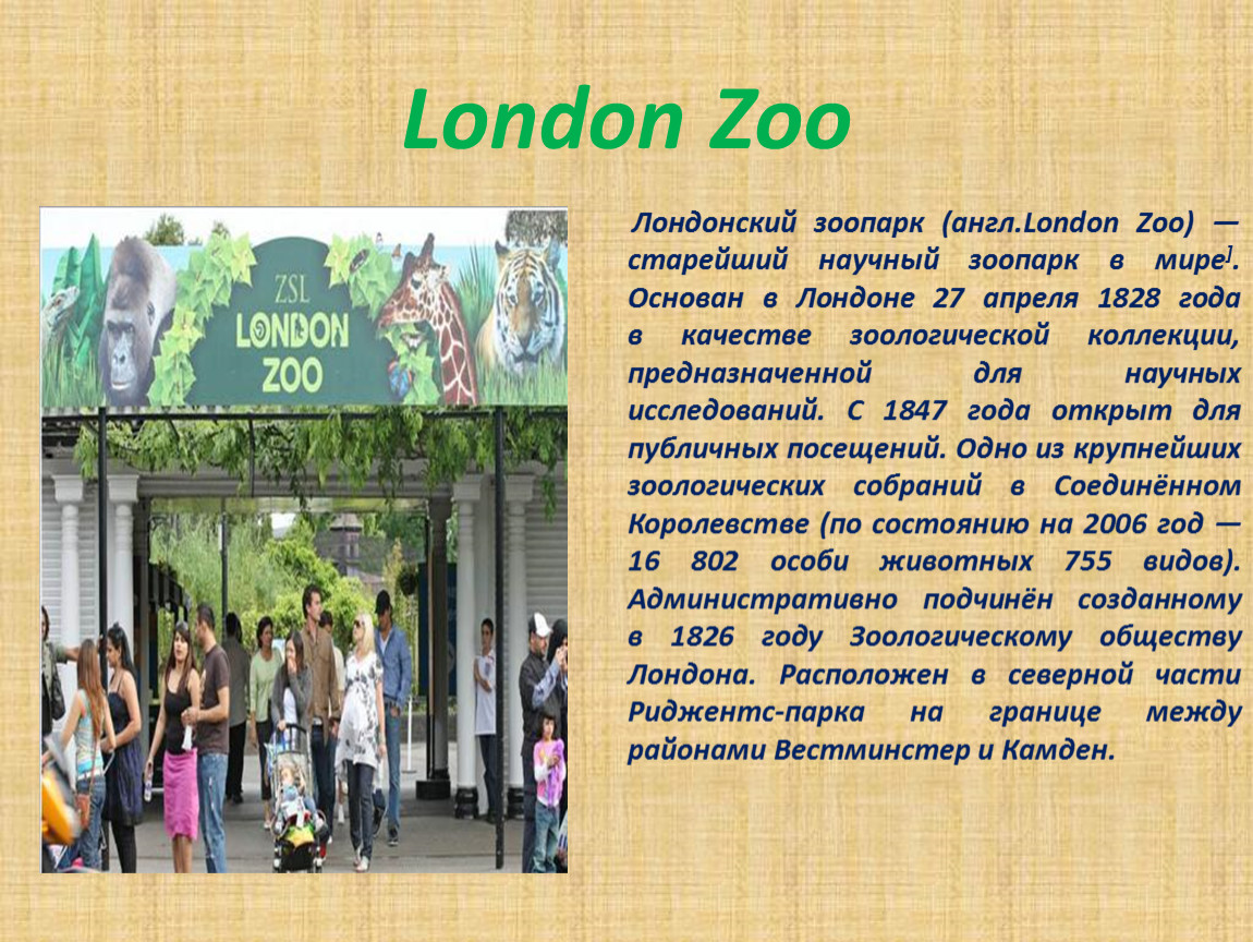 London zoo презентация