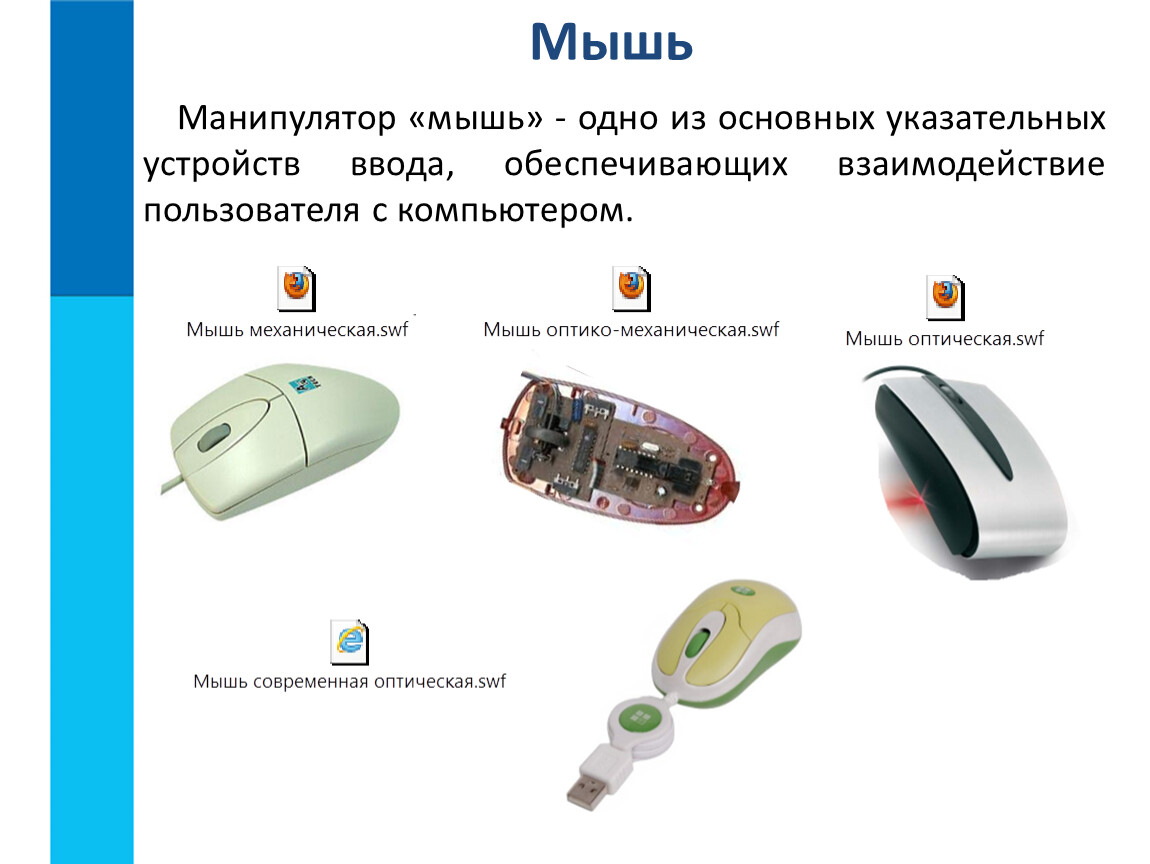 Мышь и другие устройства управления компьютером презентация