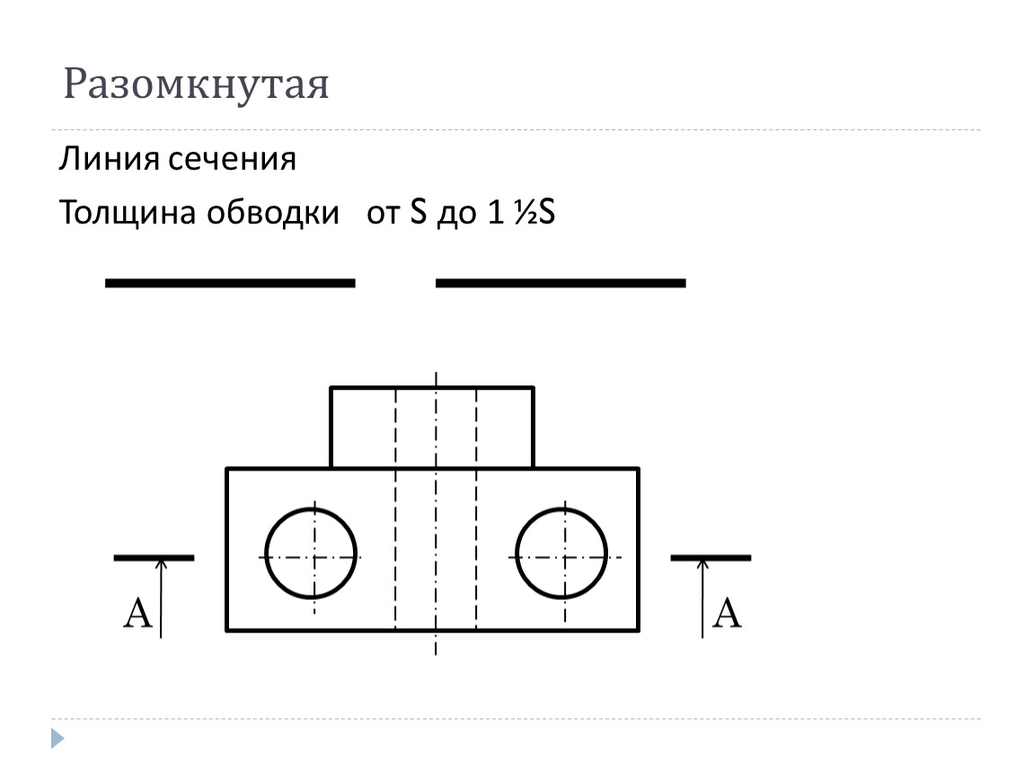 Линия сечения на чертеже