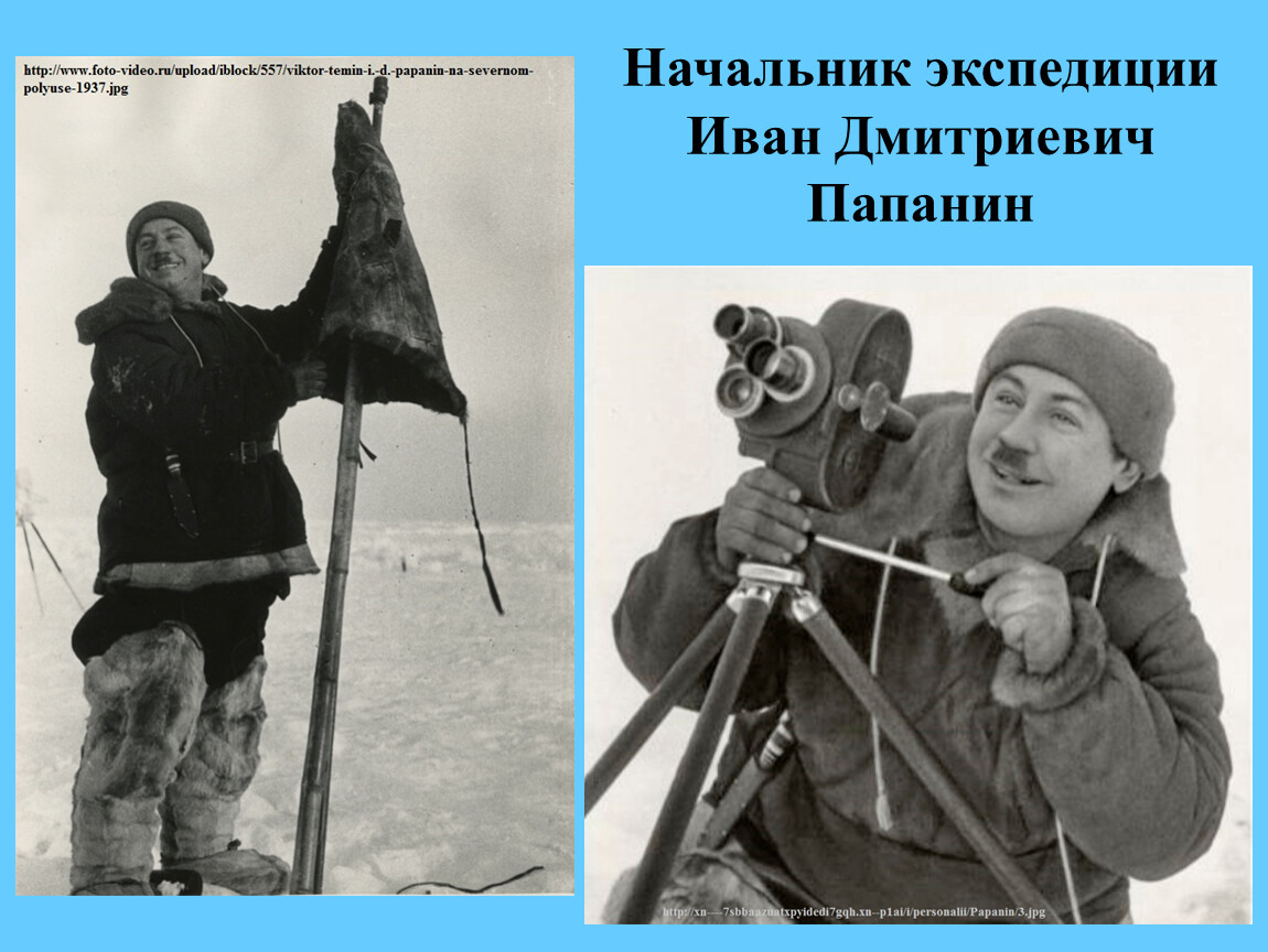 Начальник экспедиции это. Ивана Дмитриевича Папанин на Северный полюс.
