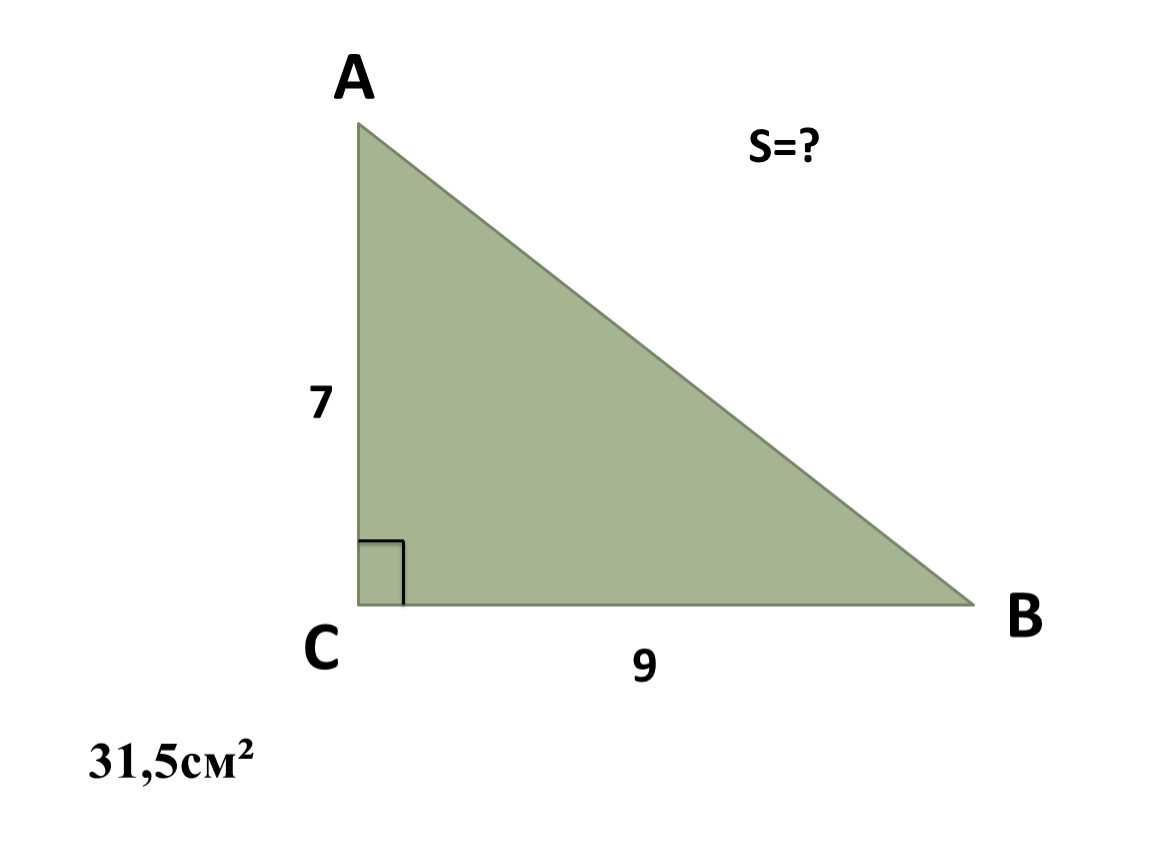 A B C 7 9 31,5см² S=?
