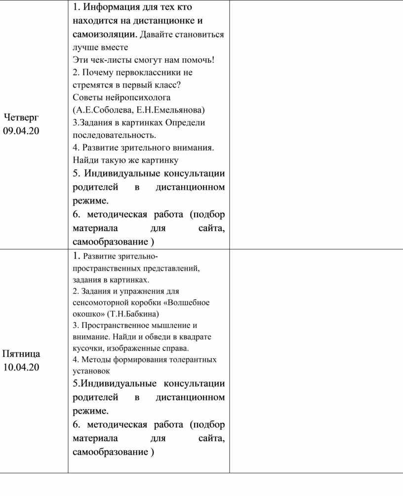 План самообразования педагога психолога