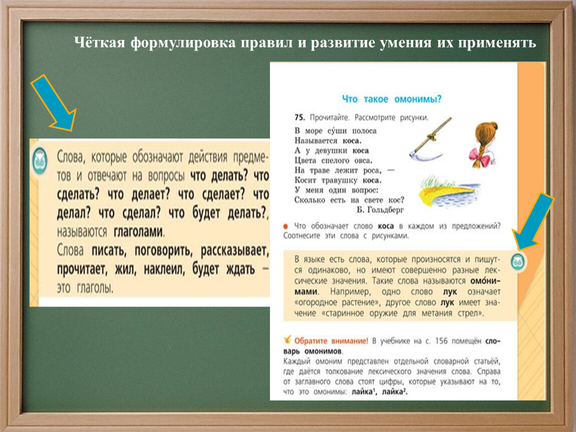 Чёткая формулировка правил и развитие умения их применять