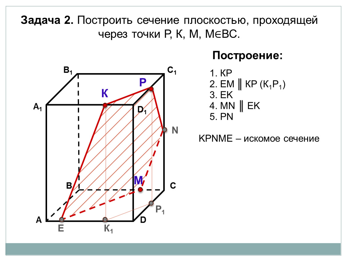 Задачи на построение сечений 10 класс презентация