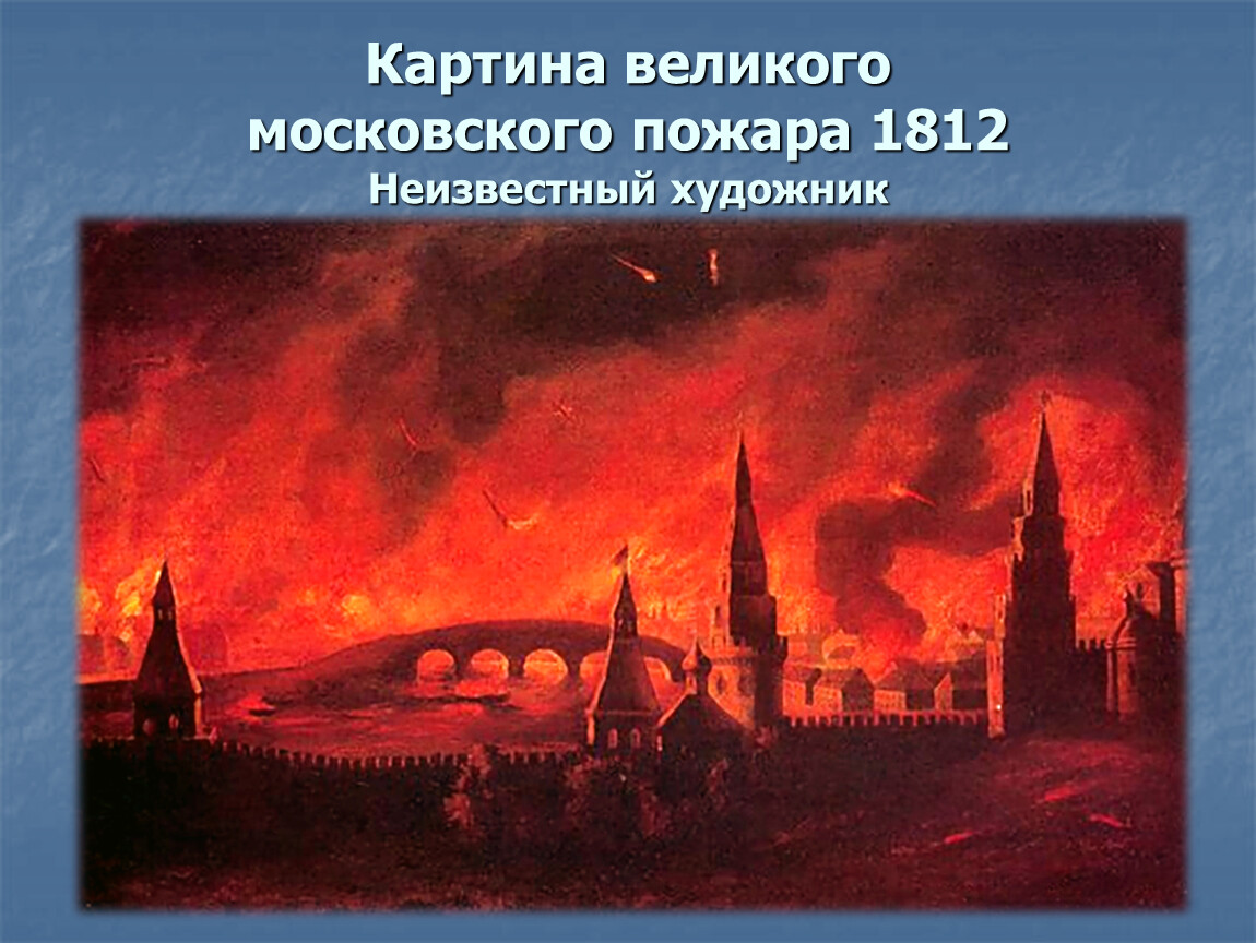 Картина горящая москва 1812