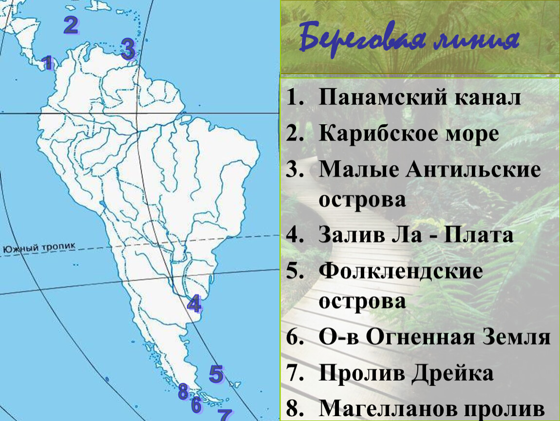 Моря южной америки. Магелланов пролив на карте Южной Америки. Береговая линия Южной Америки 7 класс. Проливы Южной Америки на карте. Заливы и проливы Южной Америки на карте.