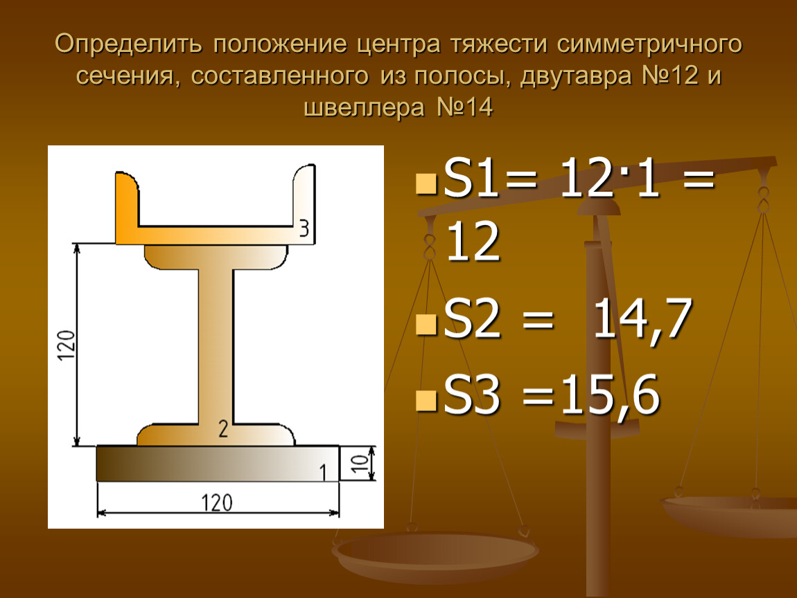 Определение координат центра тяжести