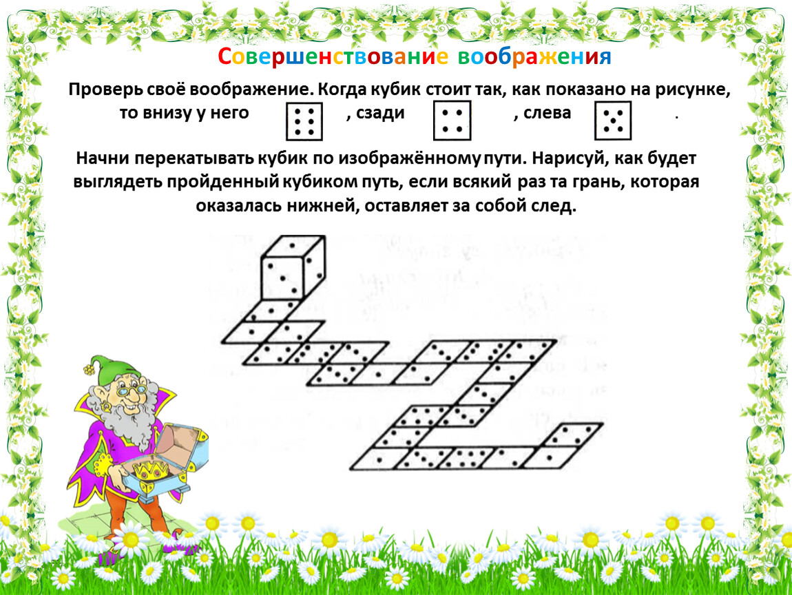 Когда кубик стоит так как показано на рисунке