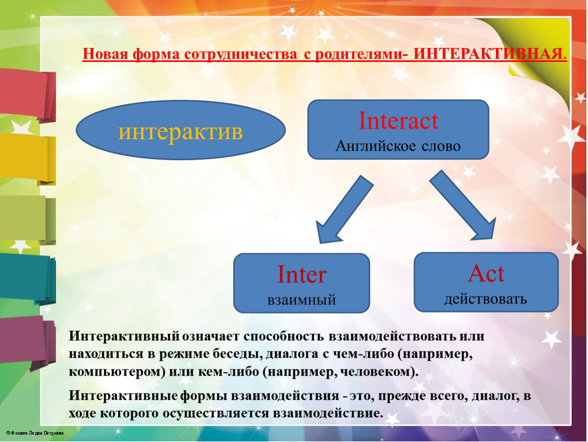 Интерактивные формы работы с родителями в ДОУ.