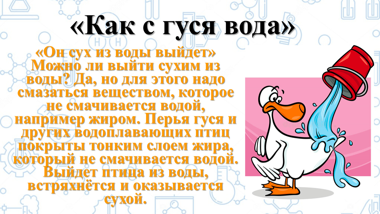 Рисунок как с гуся вода