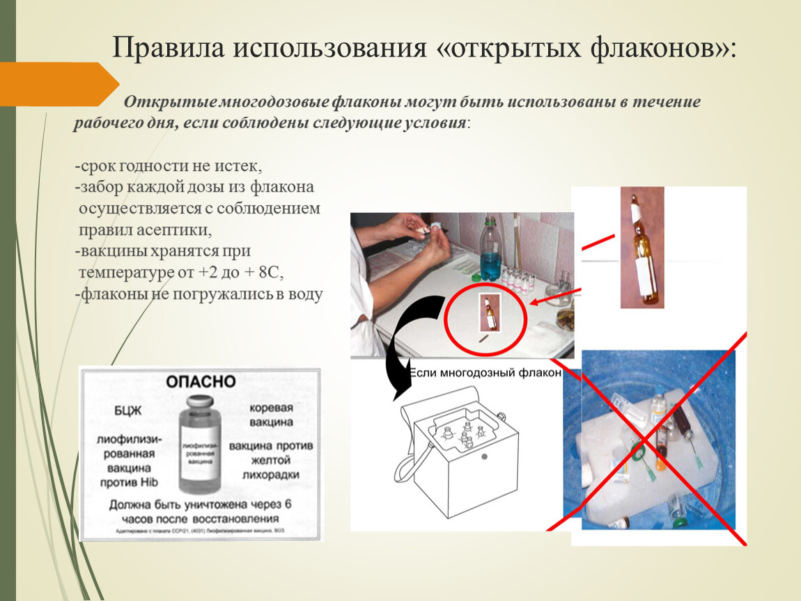 Открывай правила. Правила использования «открытых флаконов»:. Использование многодозовых флаконов. Срок использования многодозовых флаконов с ИЛП. Порядок применения открытых.