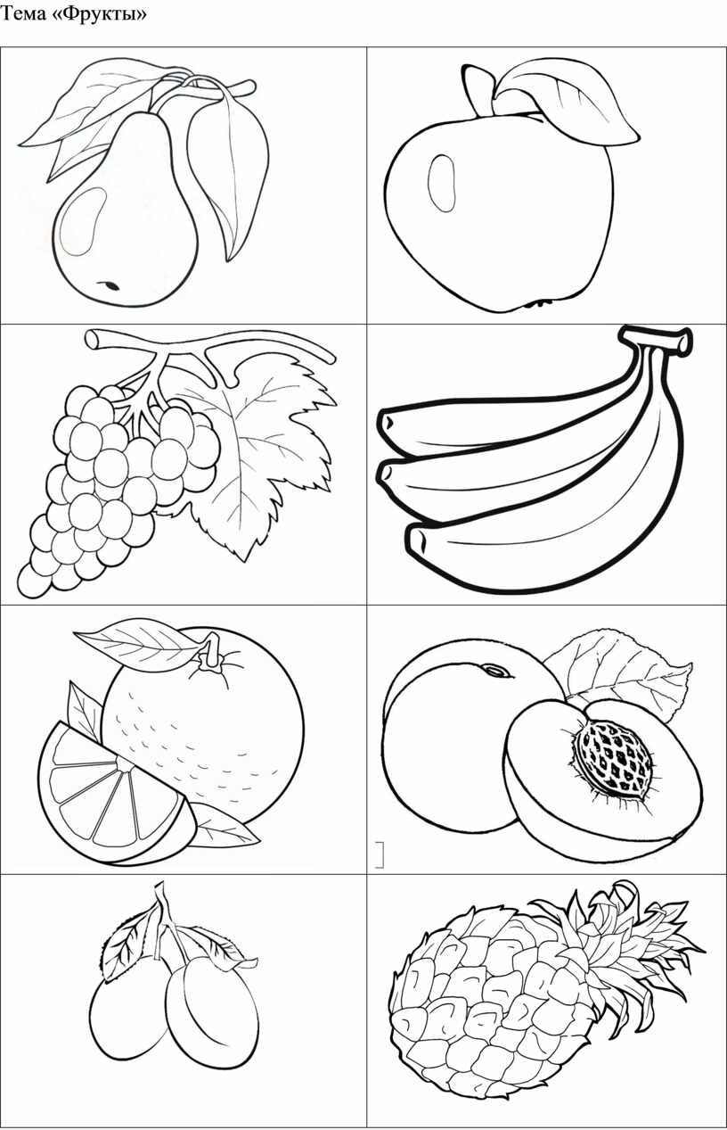 Схема фруктов