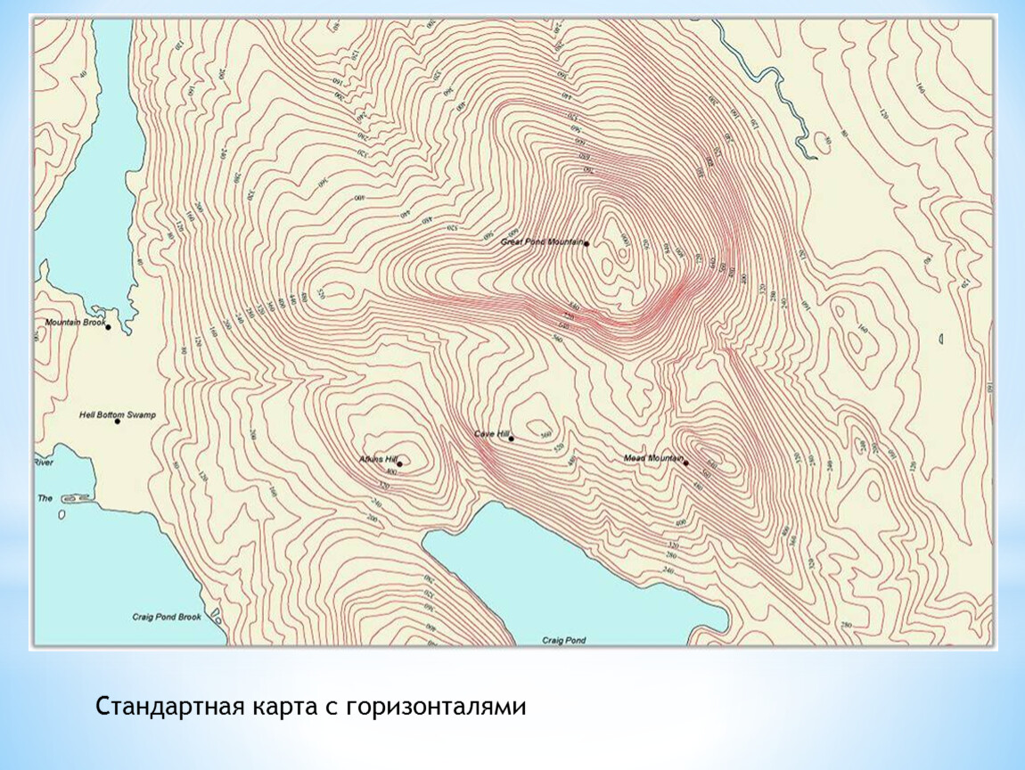 Рельеф на карте