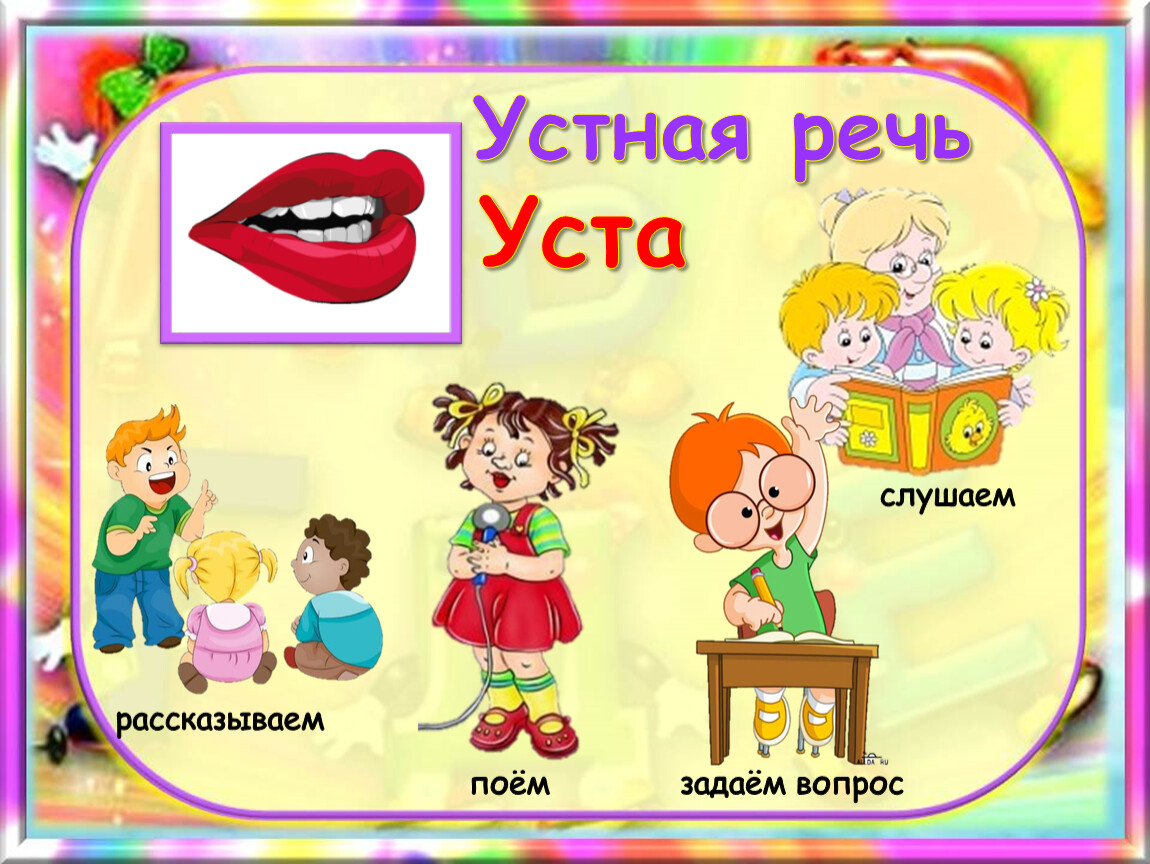 Устная речь ребенка. Устная речь. Устная речь уста. Устная и письменная речь картинки. Значки устной и письменной речи.