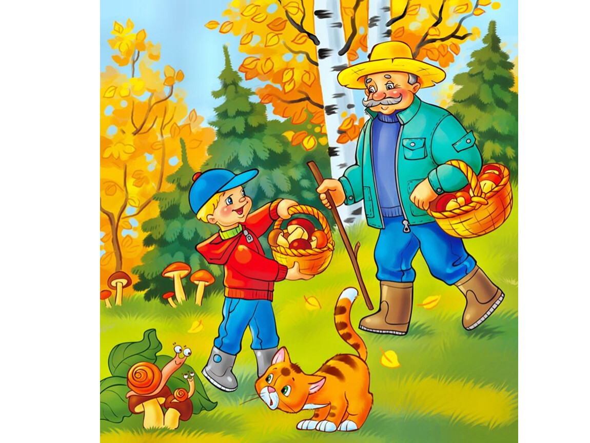 Труд людей в лесу. Осень для детей. Сюжетные картины. Сюжетные картины для дошкольников.