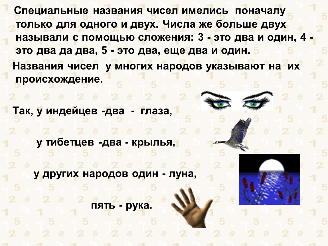 Имеющееся количество. Специальное имя. Названия чисел поначалу были у одного и двух. Как по другому можно назвать число. Число 2и все что связано с ним картинки 2 руки 2 уха Крылья 2 глаза.