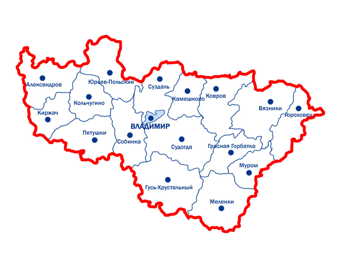 Карта владимирской области в реального времени