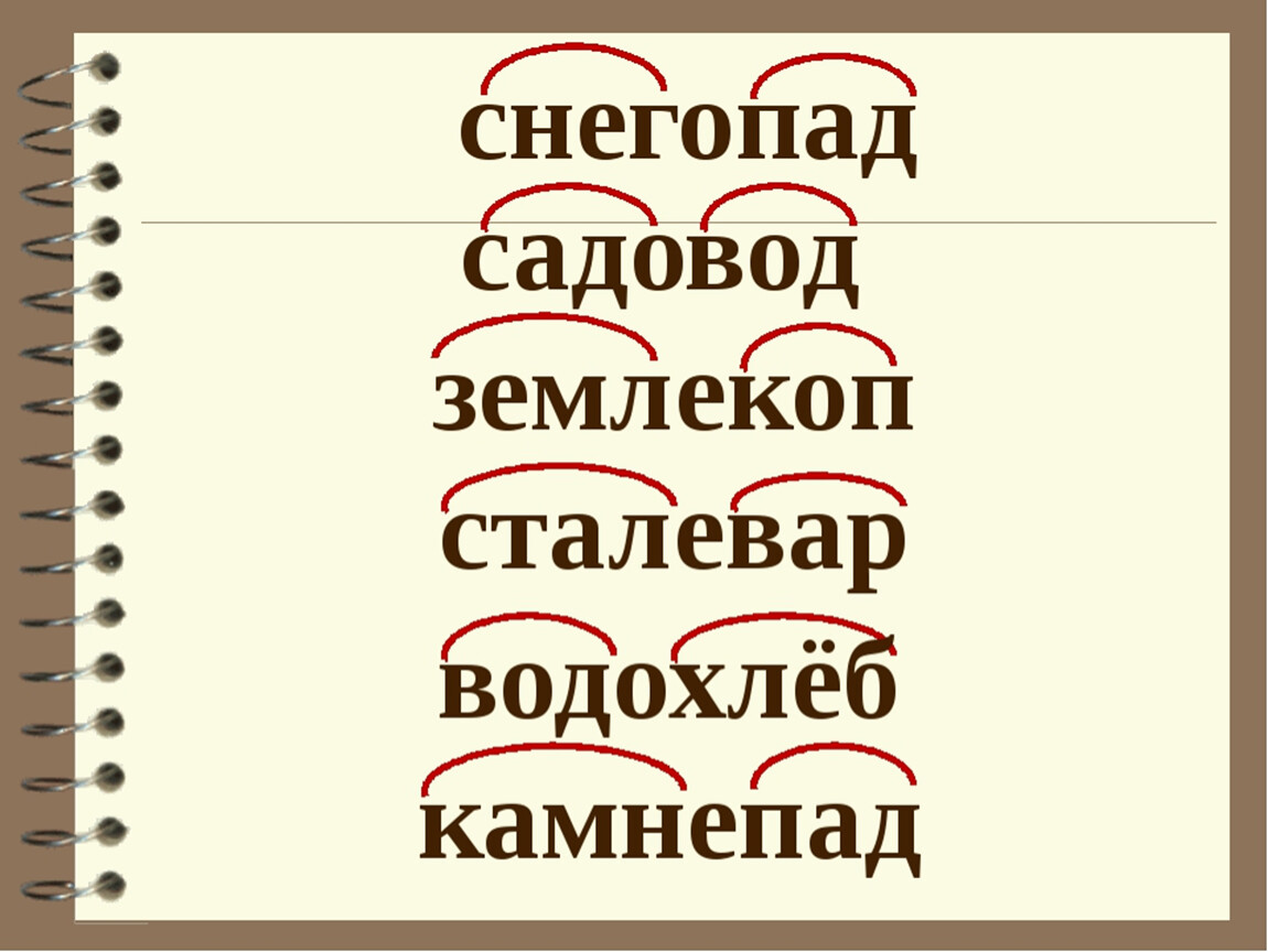 Слова с четырьмя примеры. Сьожняе слова в русском языке. Иckj;YST ckjdf в русском языке. Сложные слова в русском языке. Сложные слова с двумя корнями.