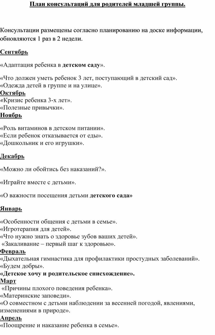 План психологической консультации для психолога