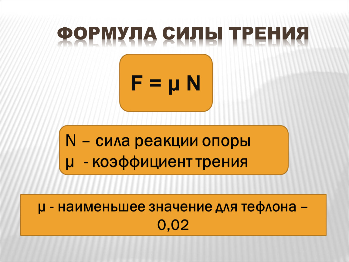 Наименьшее значение силы. Формула нахождения силы трения 7 класс. Коэффициент силы трения формула физика 7 класс. Формула для расчета силы трения. Формула для расчёта модуля силы трения.