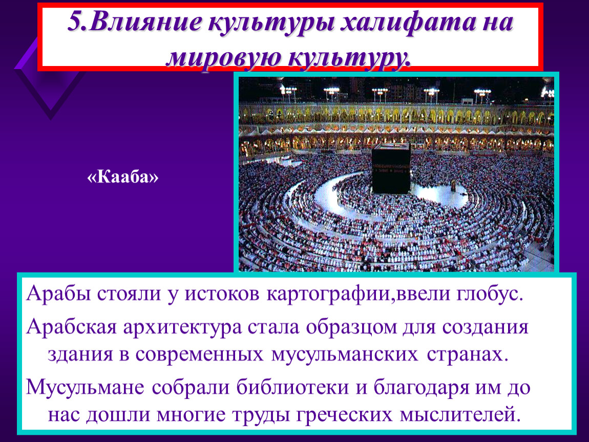 Влияние культуры. Вклад Ислама в мировую культуру. Влияние арабов на мировую культуру. Культурное влияние Ислама.