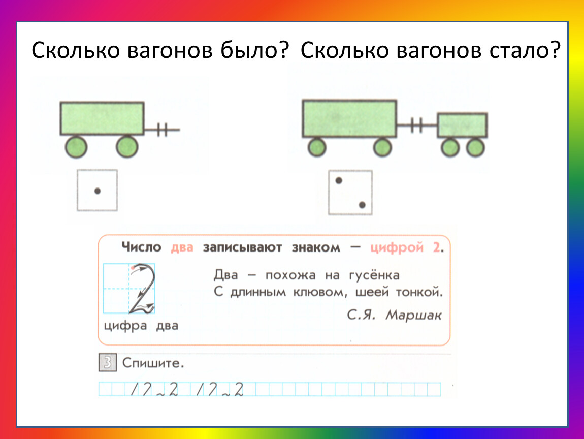 Сколько вагонов видно на рисунке задача.