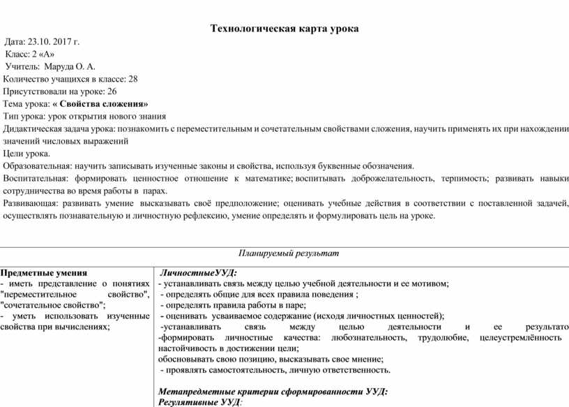 Технологическая карта урока математики 3 кл ФГОС Школа России (Моро