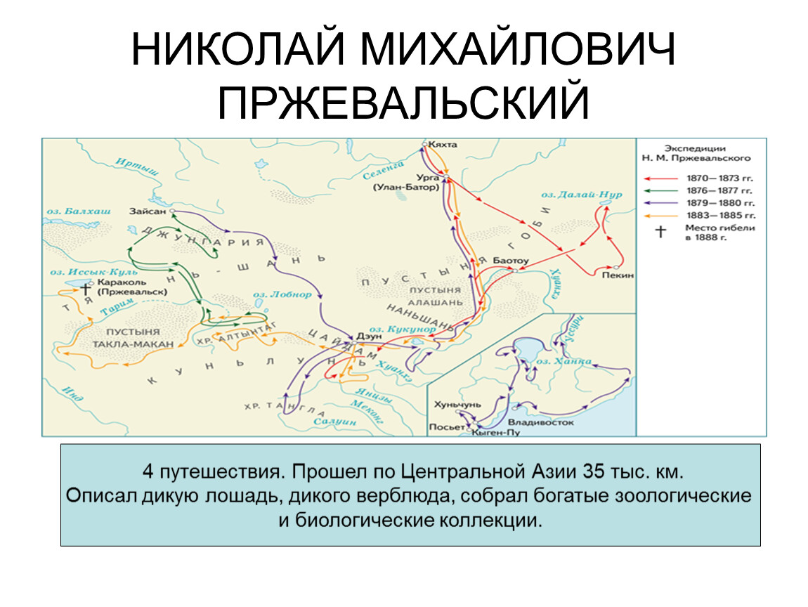 Карта исследования пржевальского