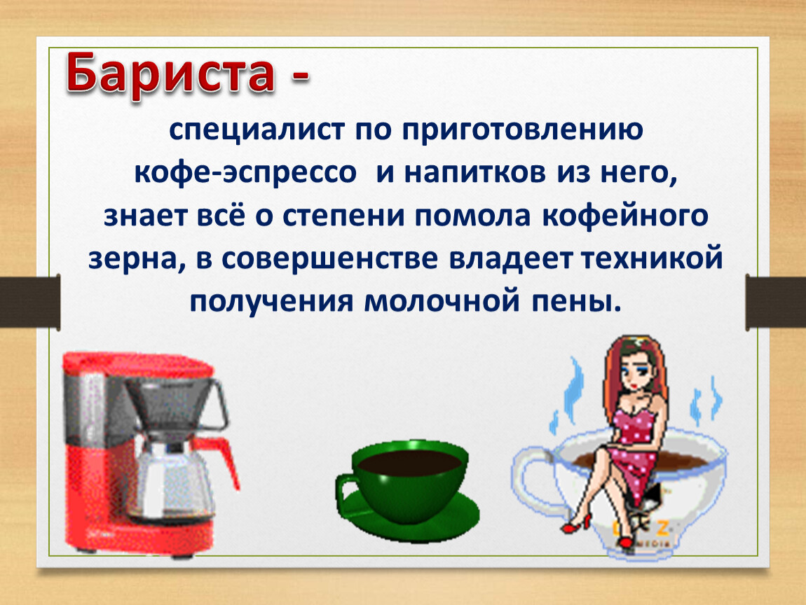 Техника получить. Загадки о профессии бариста. Загадки о профессии бариста детям.