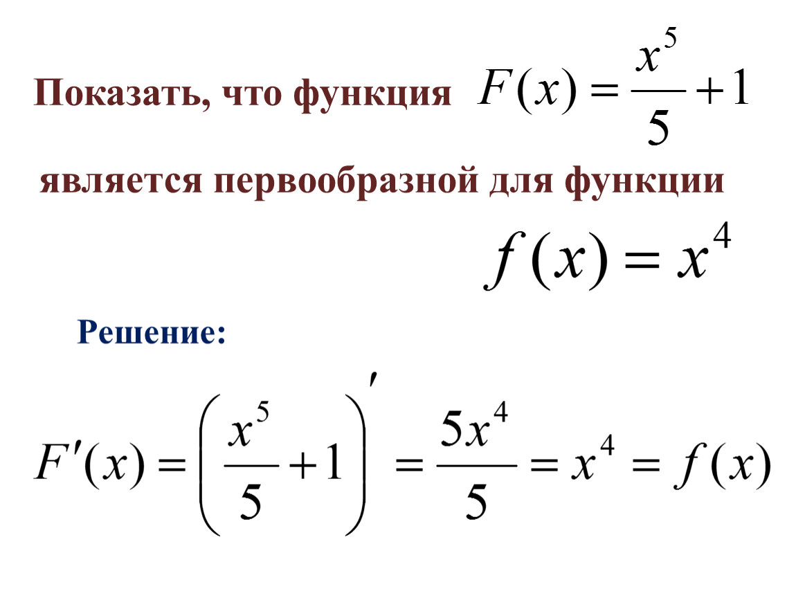 Презентация первообразная правила нахождения