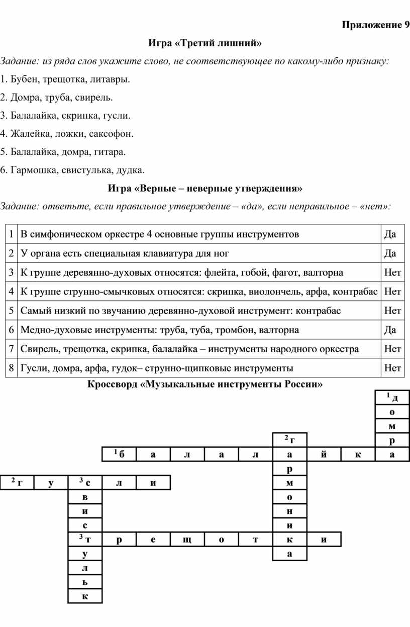 Музыкальные инструменты как средство активизации познавательной и  творческой деятельности учащихся начальной школы на у