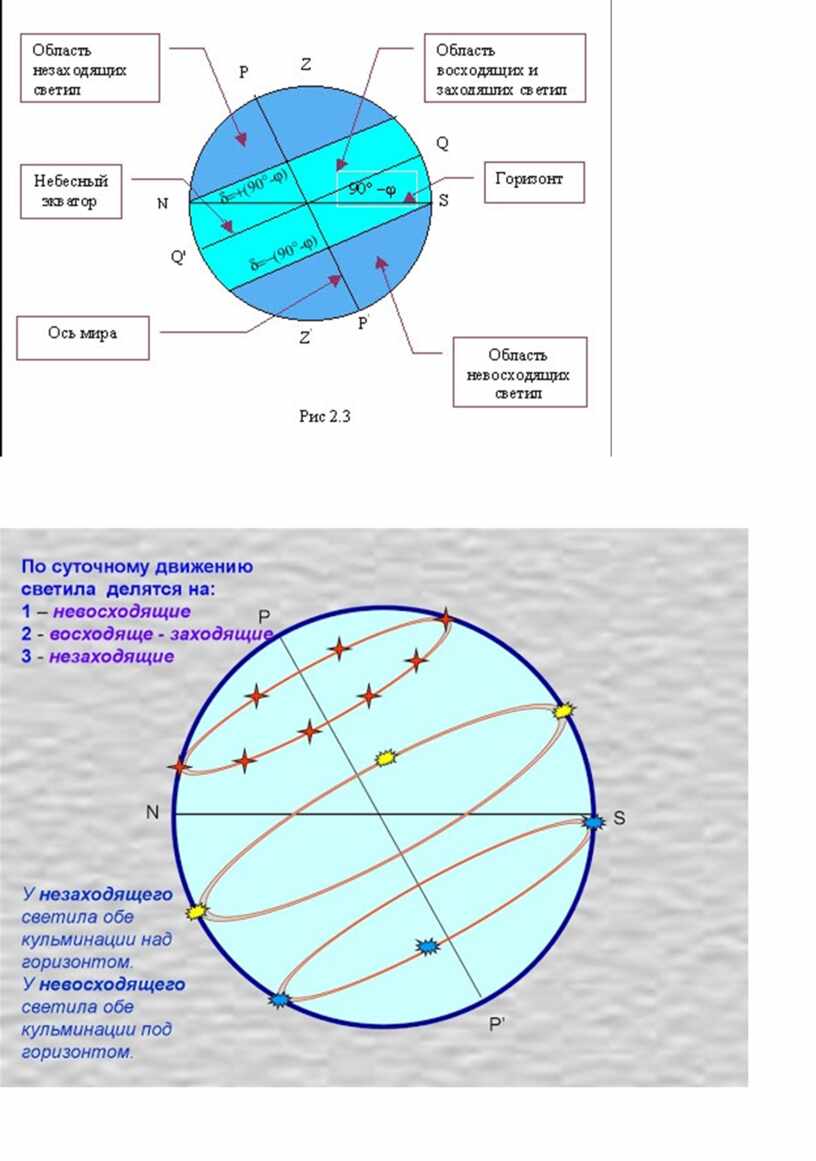 Видимое движение звезд на различных географических широтах презентация 11 класс