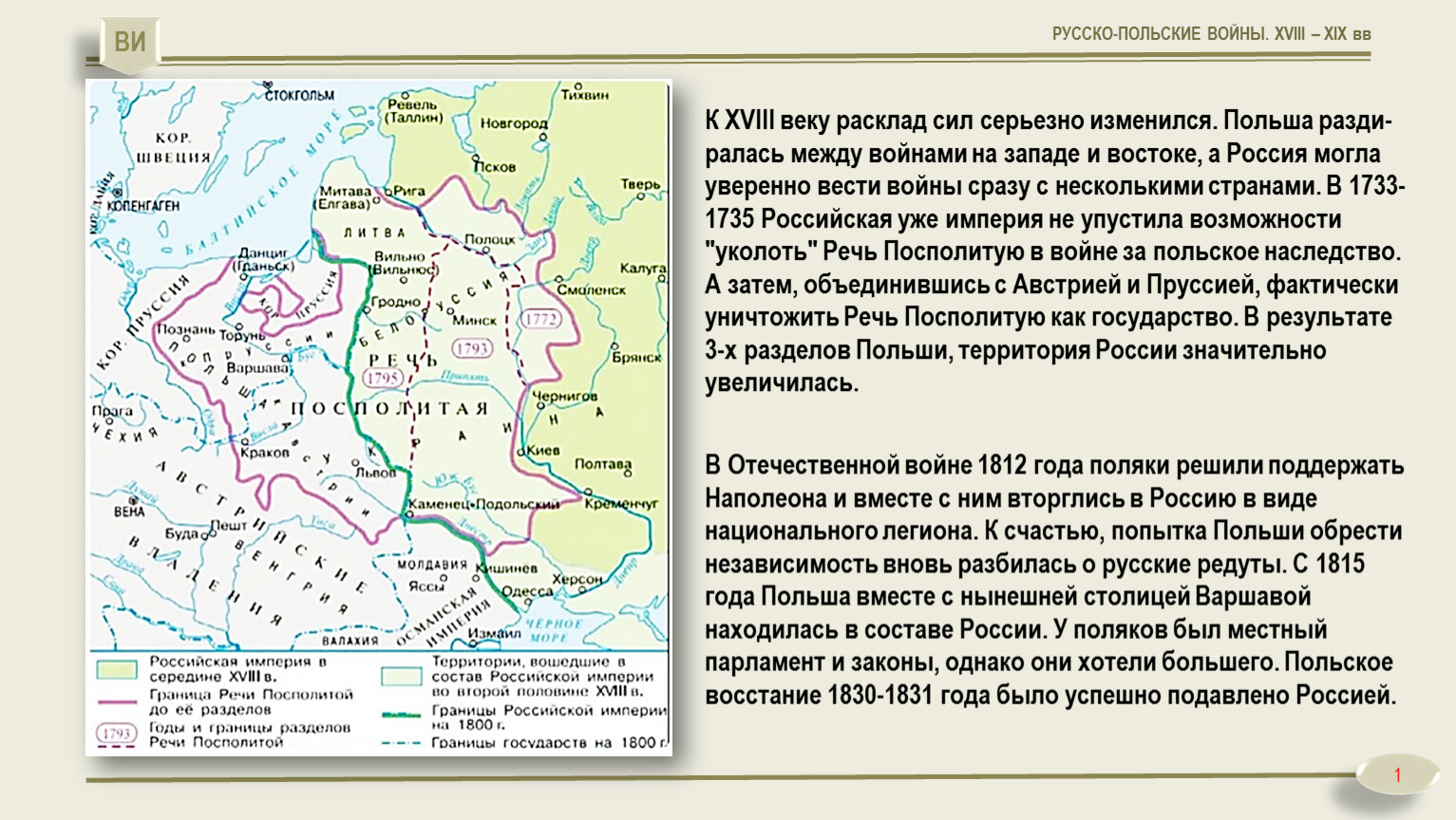 Война за польское наследство 1733 1735 карта