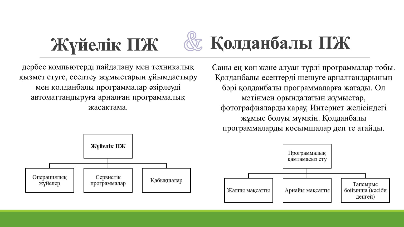 Бағдарламалық қамтамасыз ету презентация