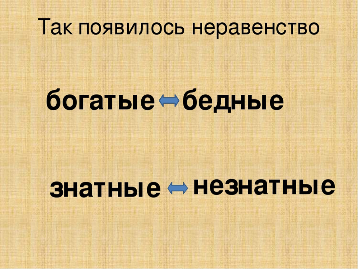 История 5 класс презентация появление неравенства и знати